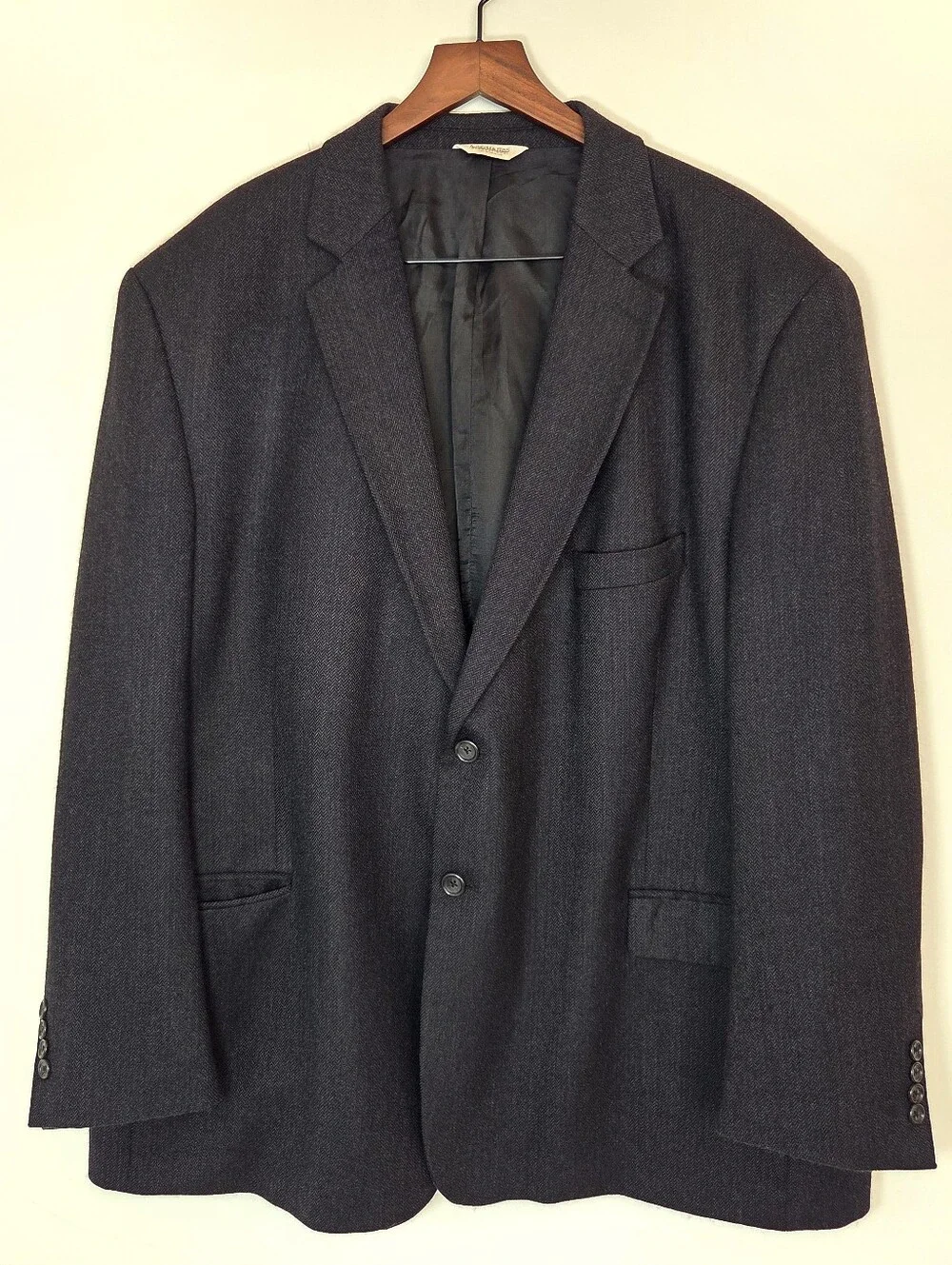 Joseph & Feiss 50R Black 100% Lambswool Blazer Sport Coat Classic Tailored